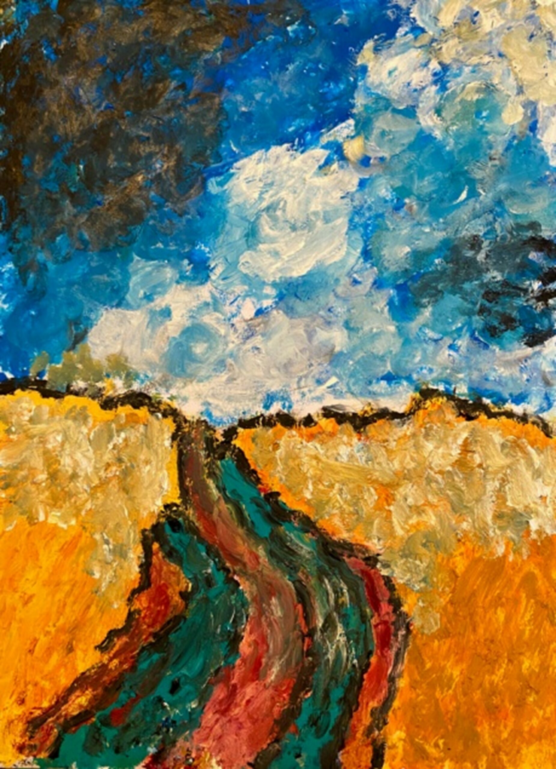 Gemälde inspiriert von Vincent van Gogh´s Bild „Weizenfeld“.